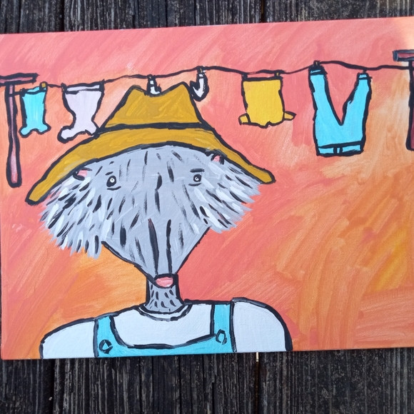 Original Folk Art Painting Possum - Picture 2 of 6